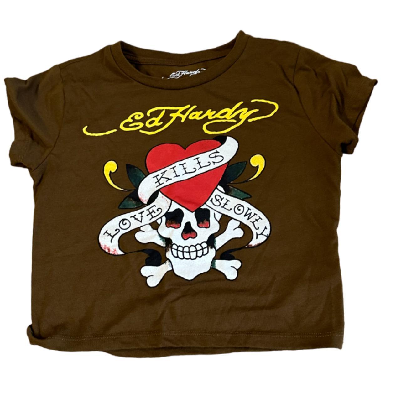 CYBERY2K DON ED HARDY BABY TEE SUPER DOPE GRAPHIC... - Depop