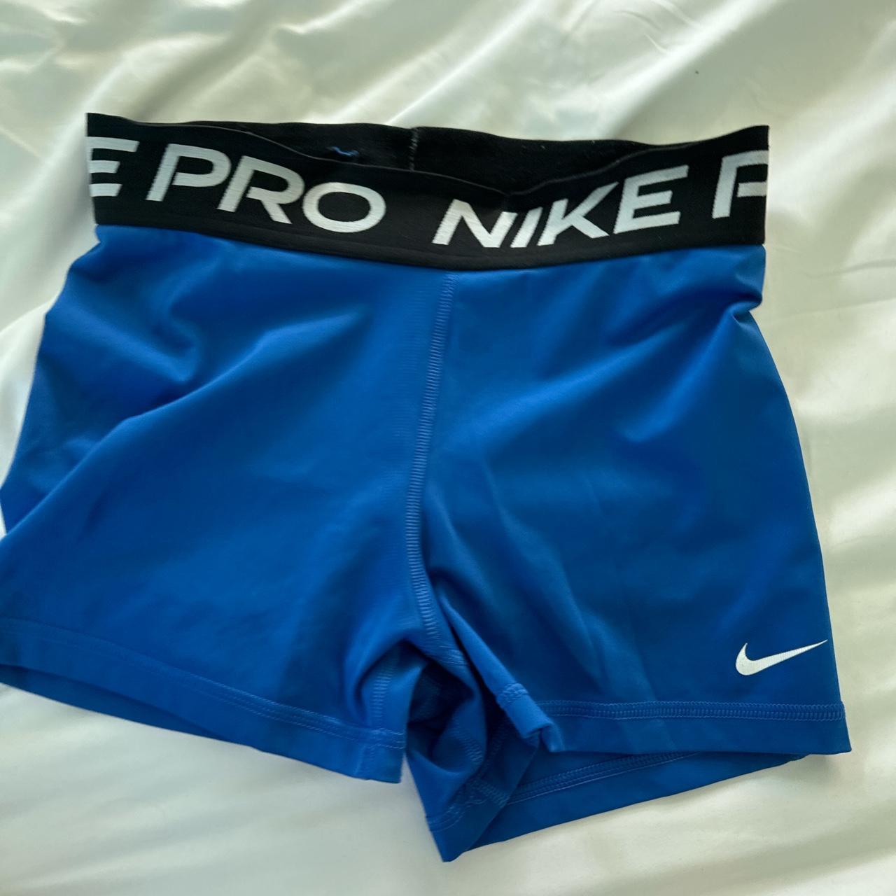 womens blue nike pro shorts