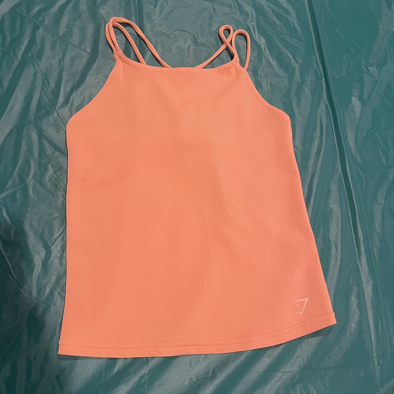 Orange gymshark-tank-top - Depop