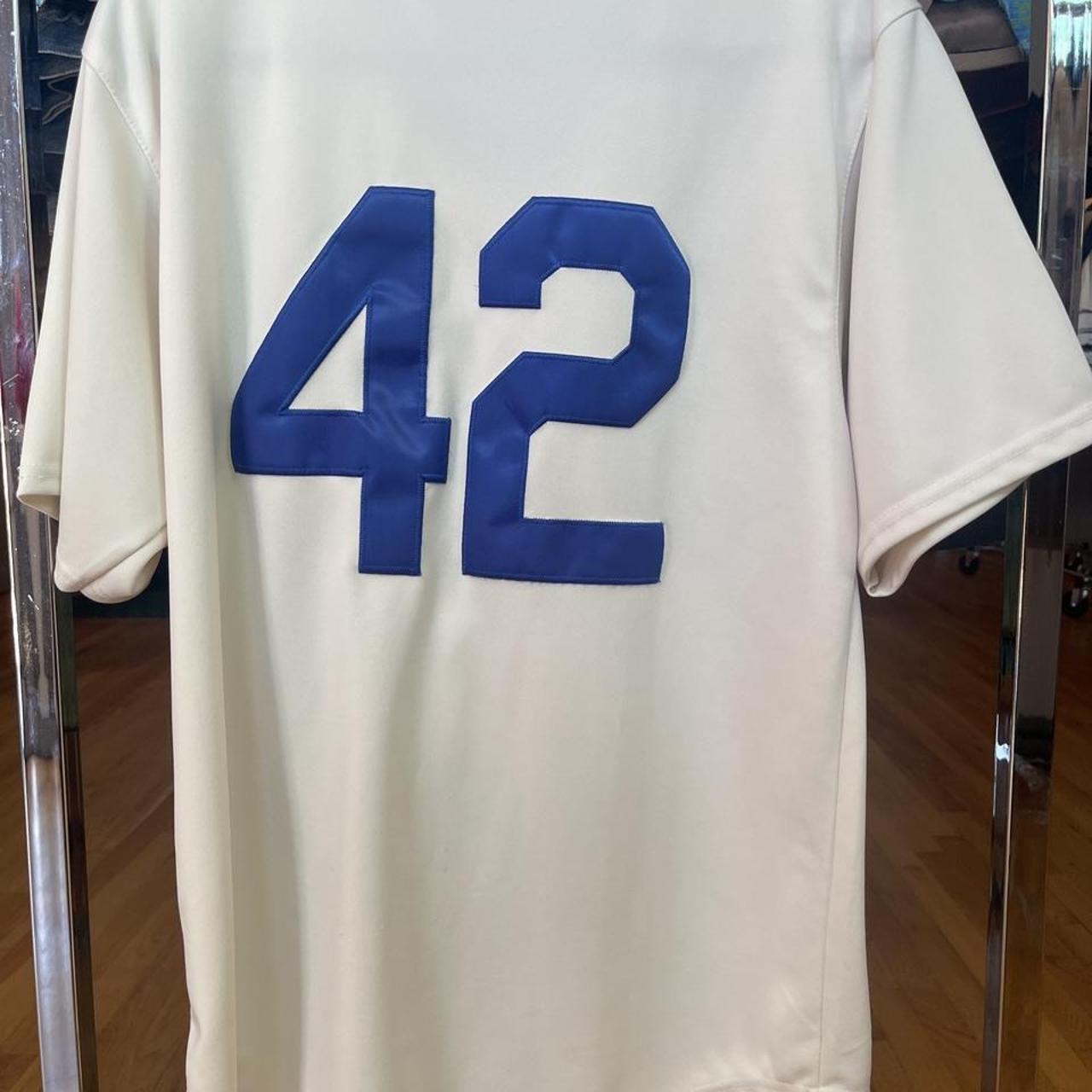 Vintage 1955 Jackie Robinson jersey made by Mitchell - Depop