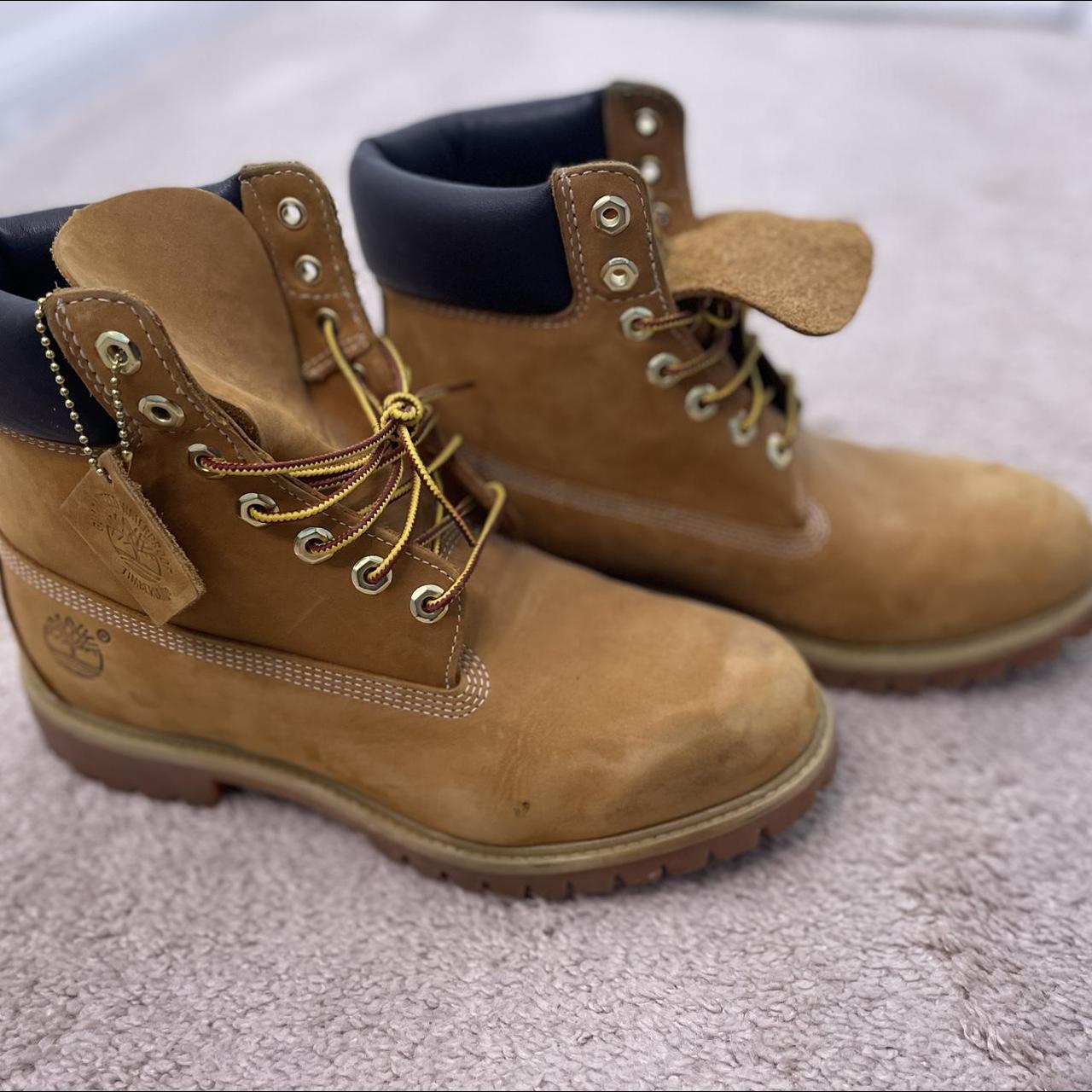 Timberland Men's Tan and Khaki Boots | Depop