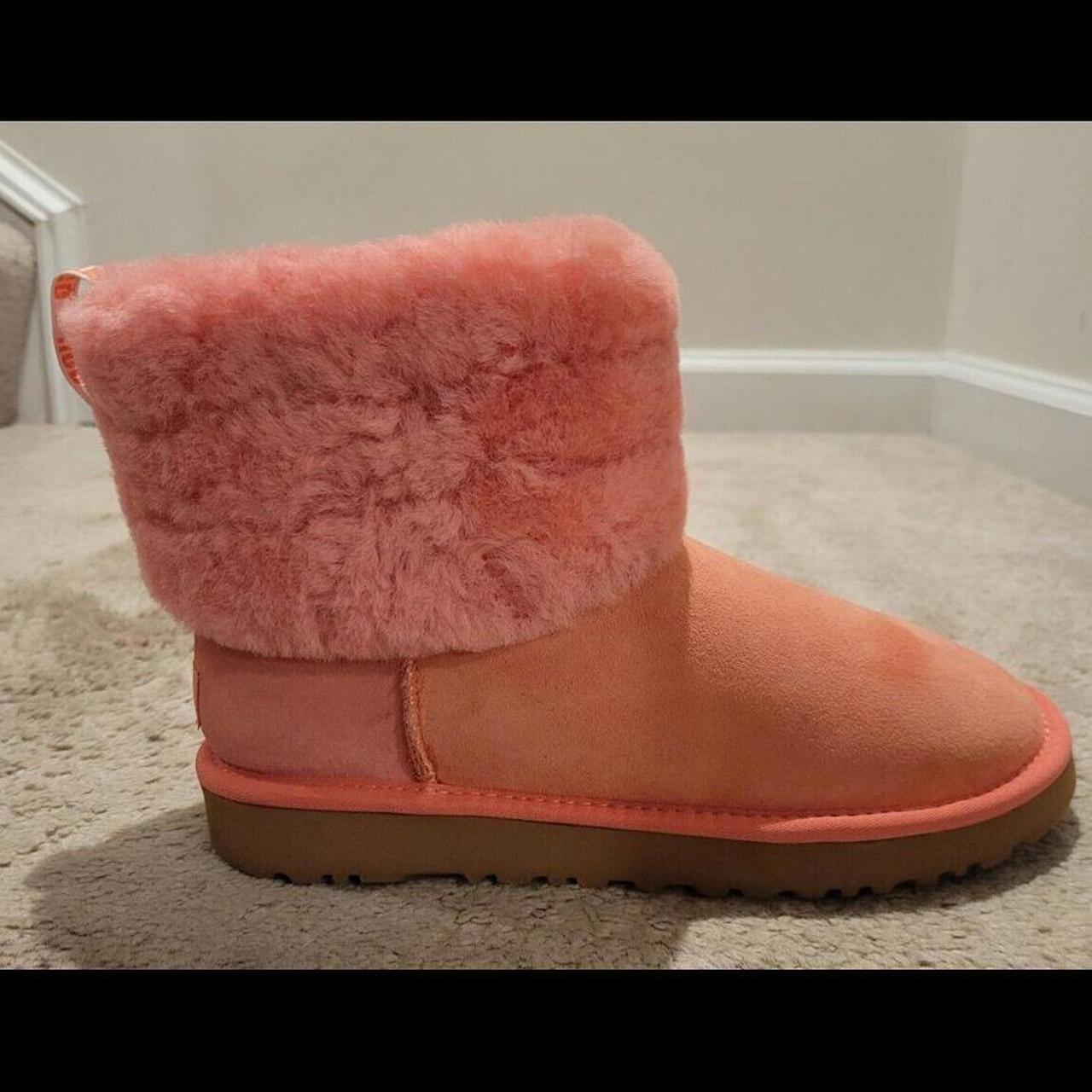 Pink Ugg Fluff Mini Quilted Ankle Boot Discount Mini Fluff Quilted
