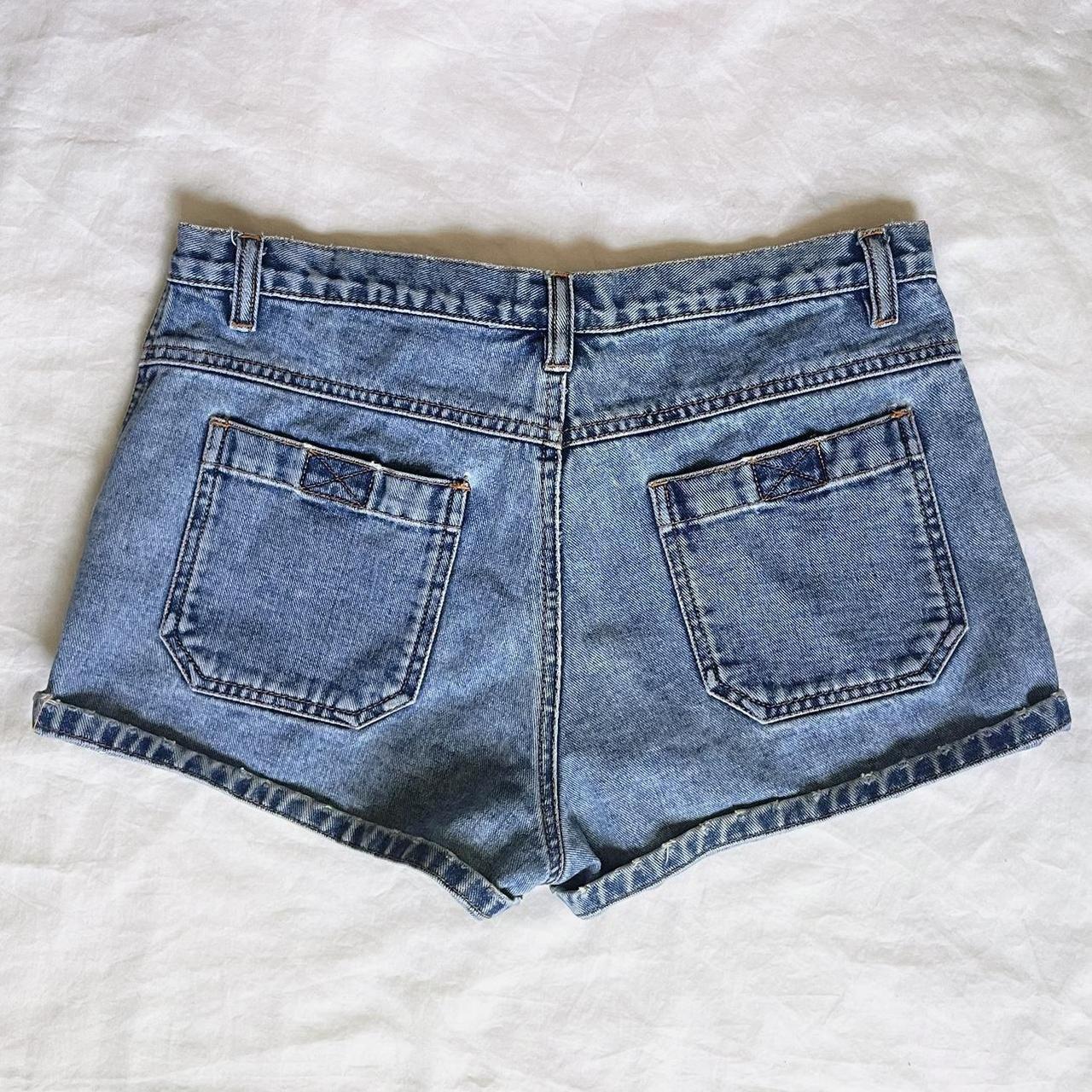 Retro denim shorts deals