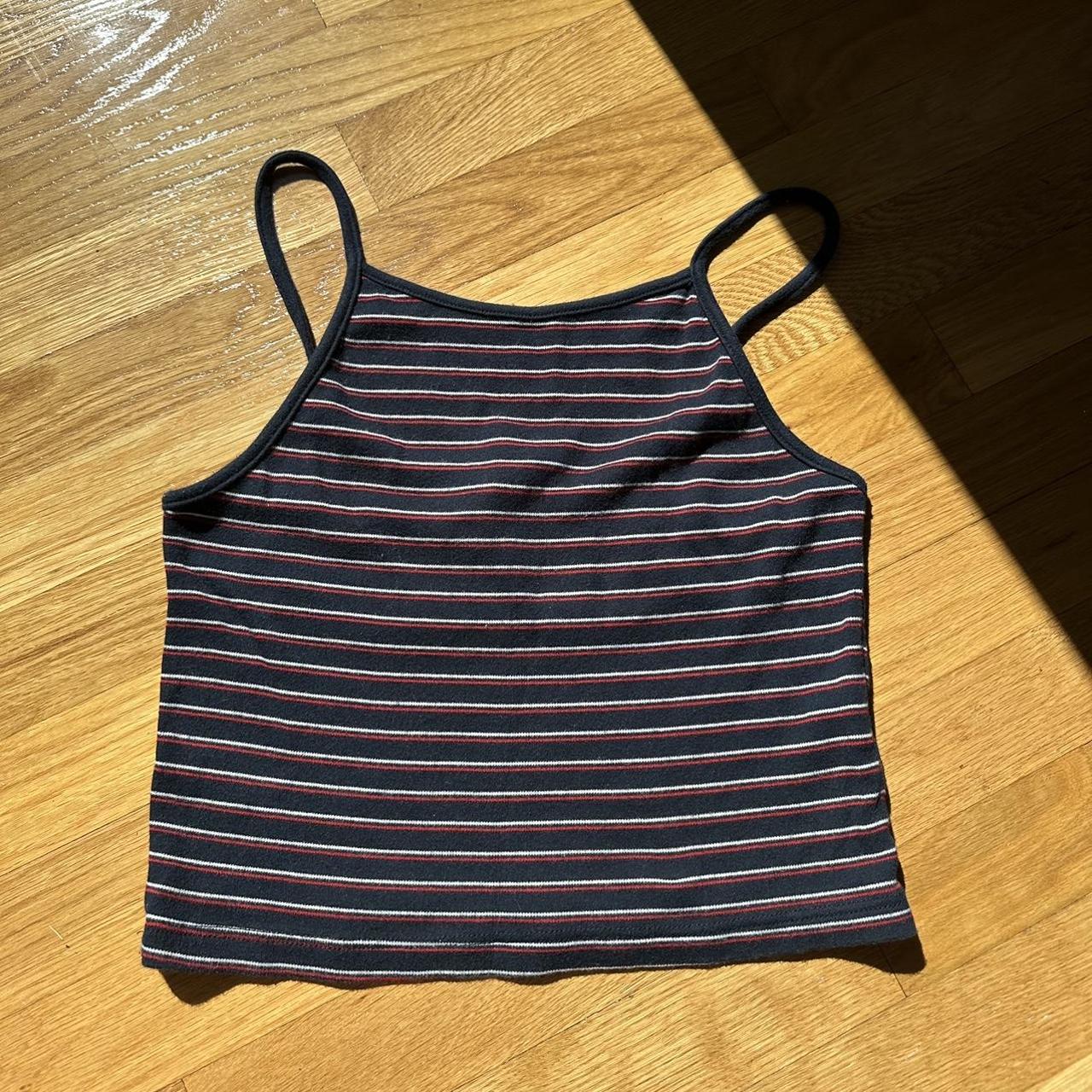 Brandy Melville Red+White Striped Tank Top *good... - Depop