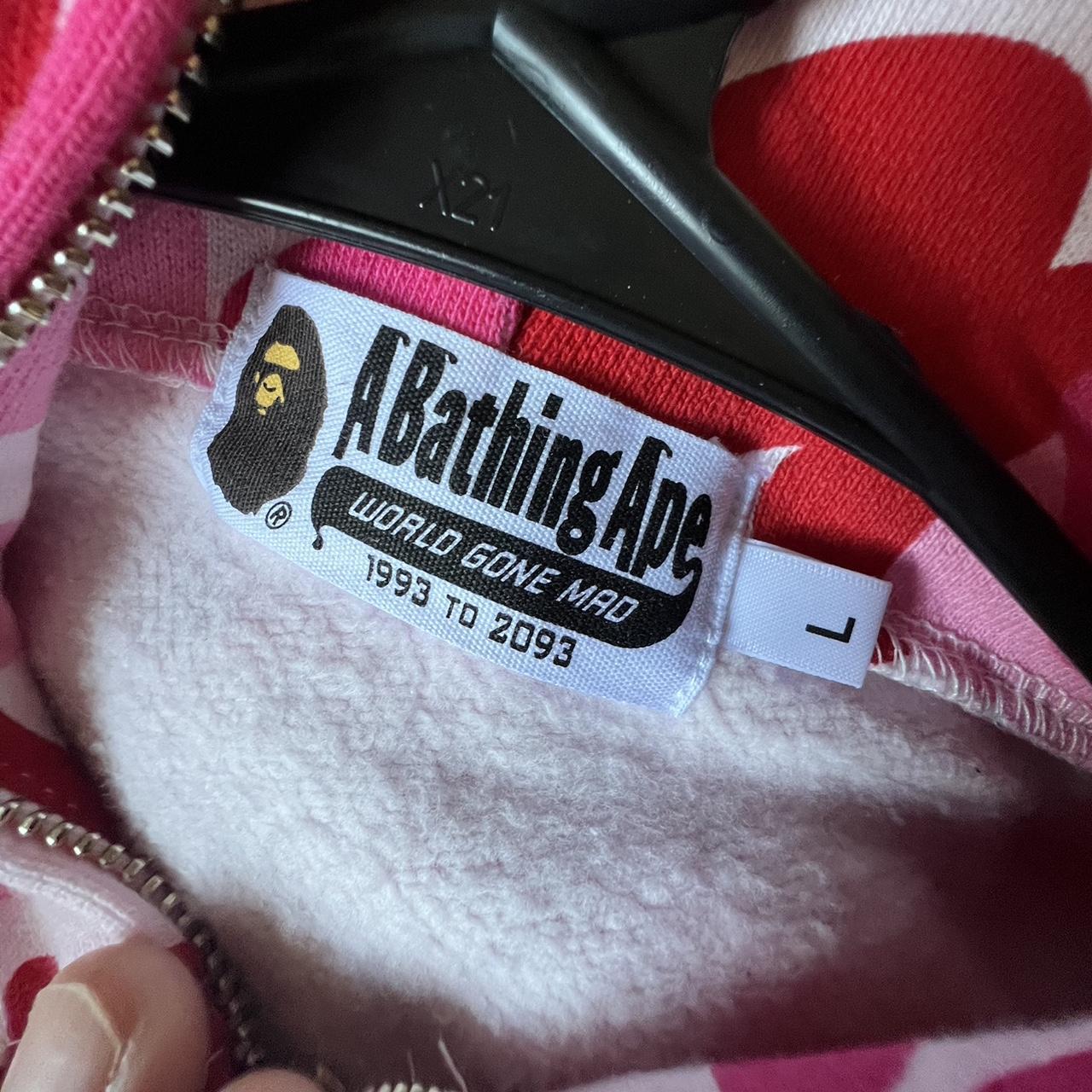 A BATHING APE Shark Full Zip Hoodie PINK Pink & | Depop