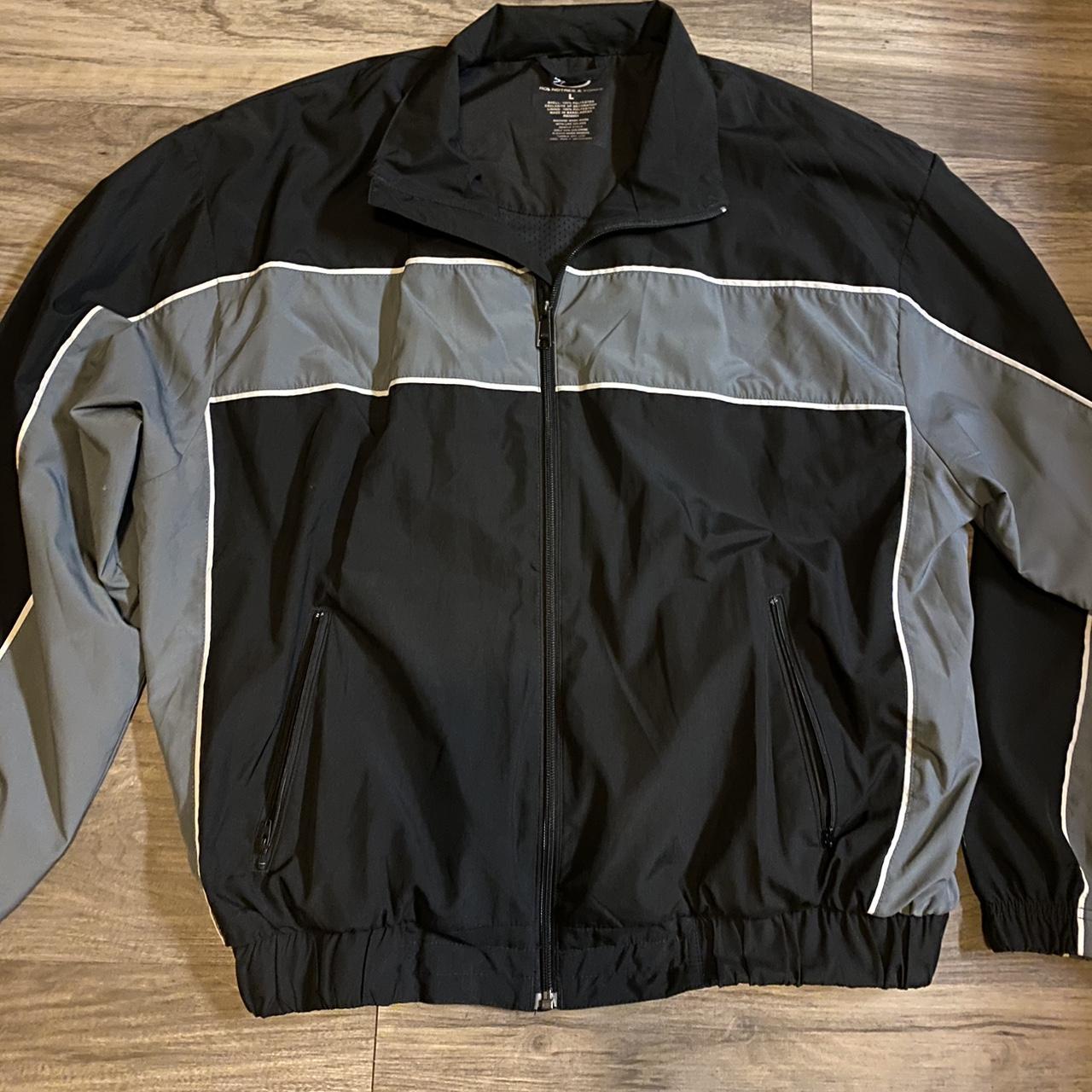 Large black and gray windbreaker Depop