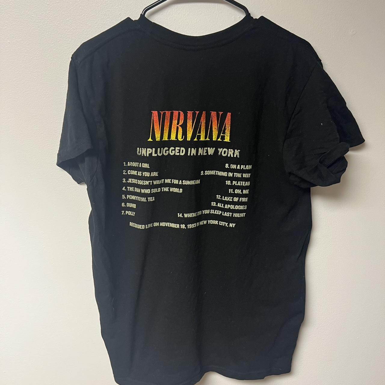 Large Nirvana “unplugged New York” T-shirt •lightly... - Depop