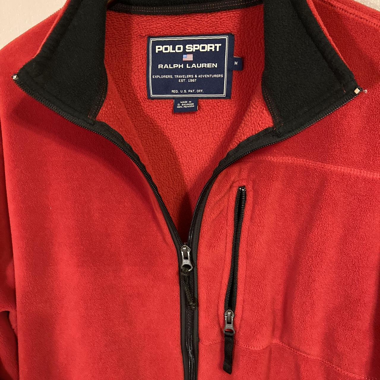 Vintage Polo Sport Fire Engine Red Jacket - Depop