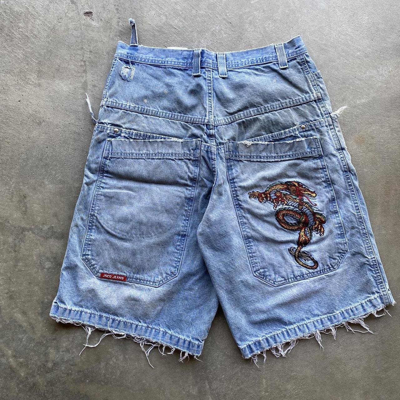 Vintage Jnco Dragon Jorts -Size 36 -Good distressed... - Depop