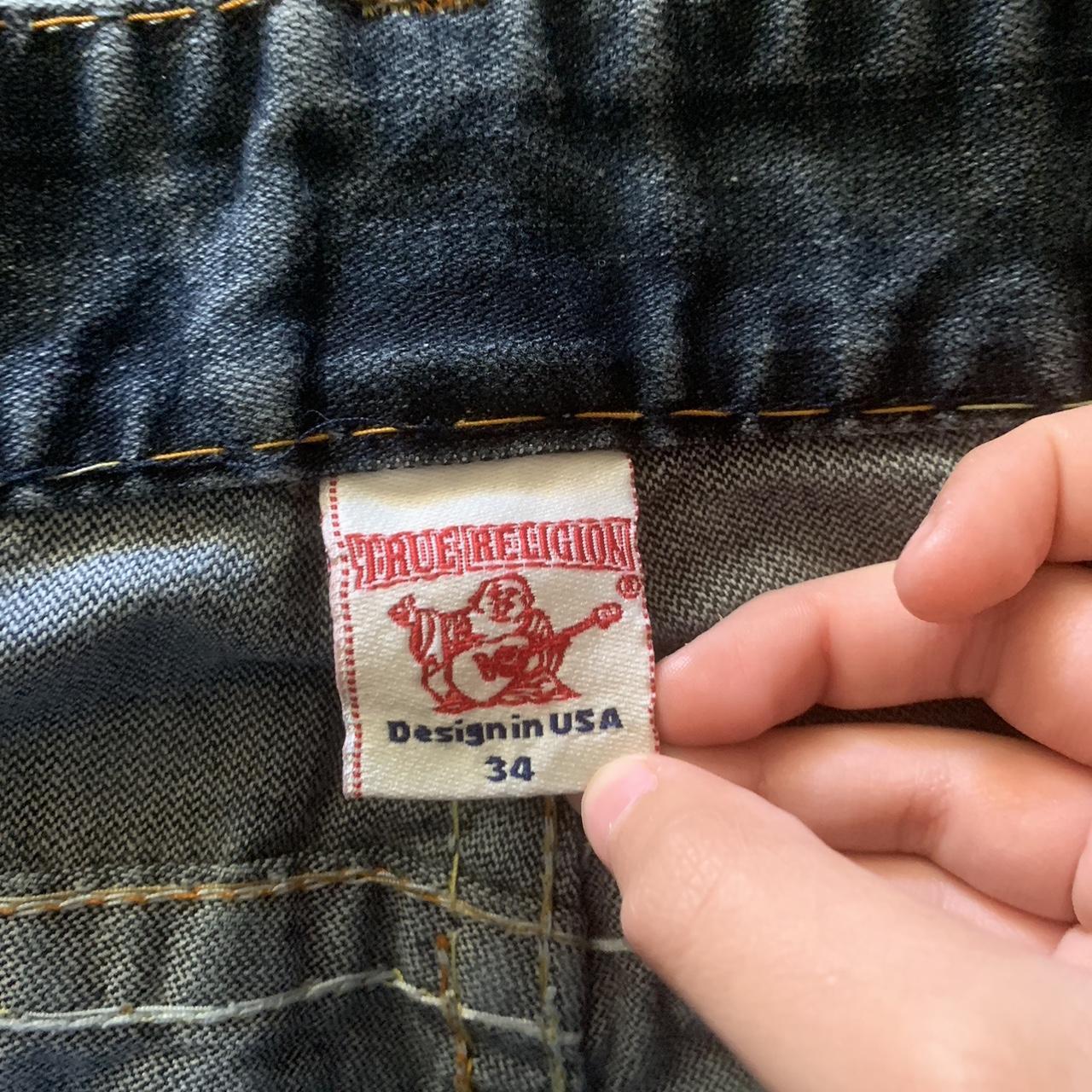 true religion jeans slight heel drag still in great... - Depop