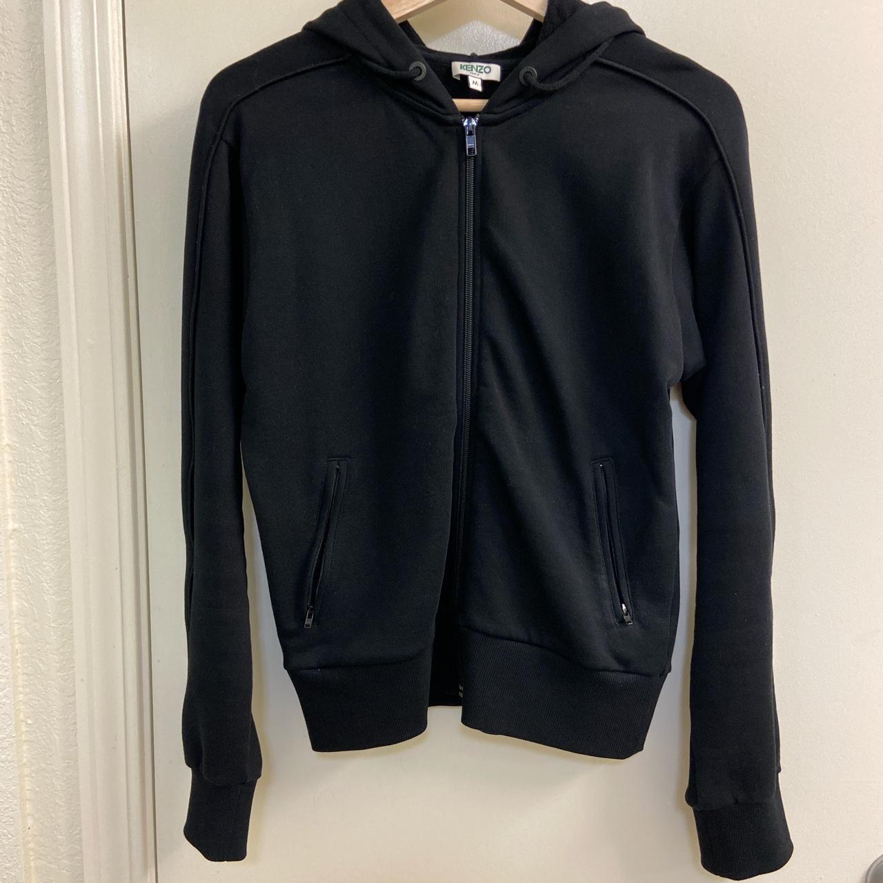 KENZO zip-up sweatshirt, black, size M - Depop