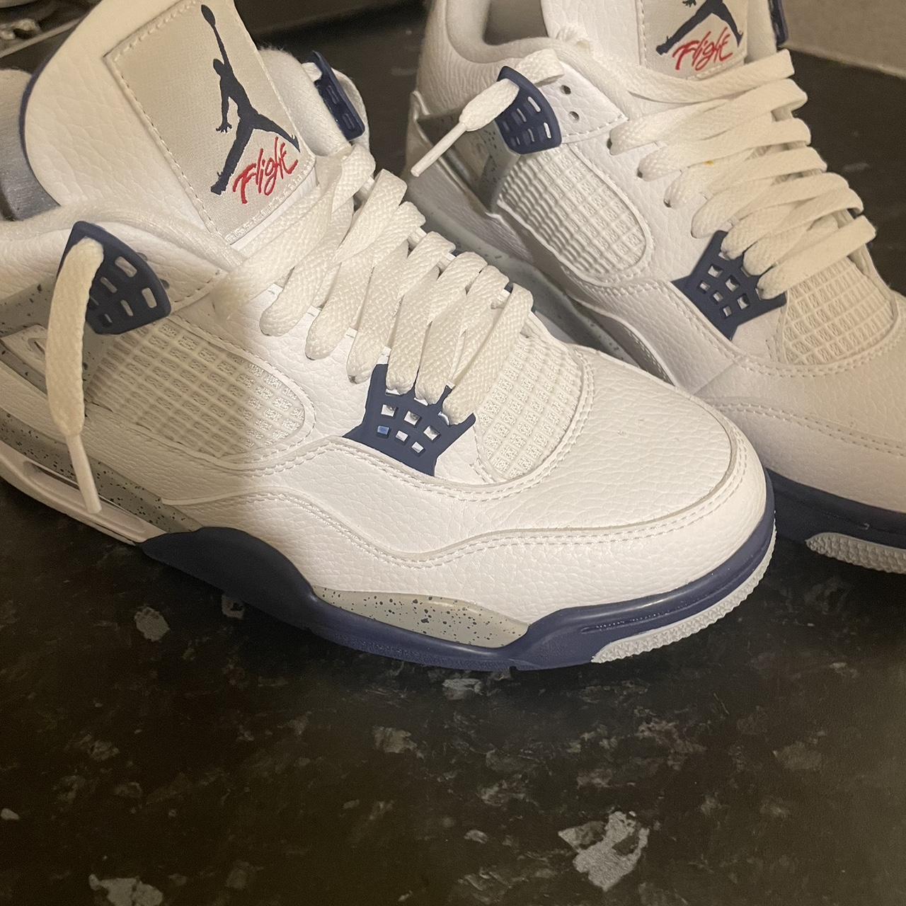 Jordan 4 Midnight Navy Blue Size uk 6.5 and 10 Brand... - Depop