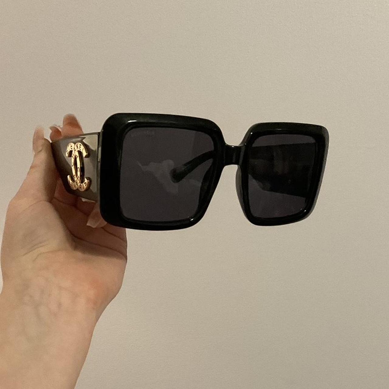 black and gold chanel sunglasses