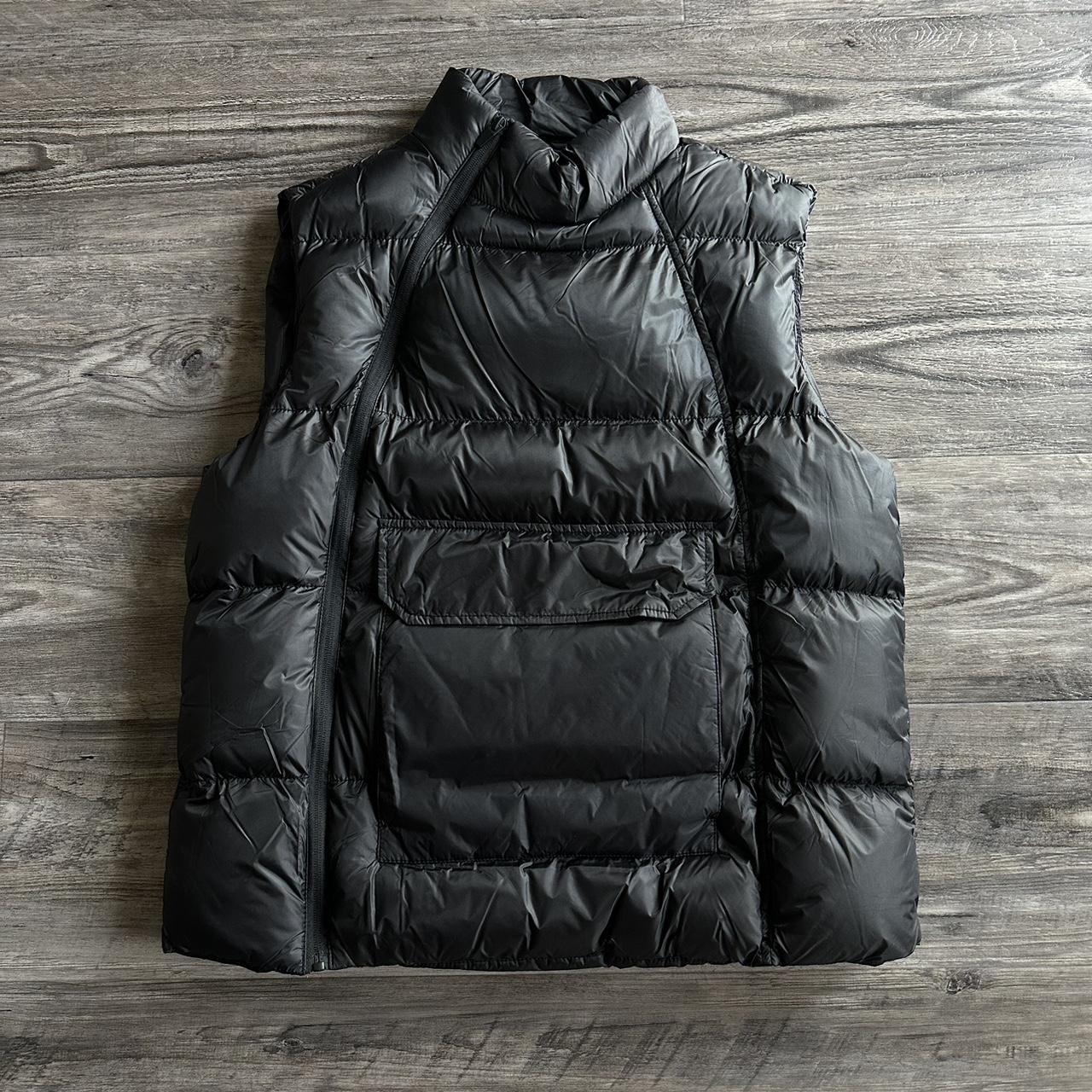 Black Puffer Vest (no Hood) Side Zip Worn Once - Depop