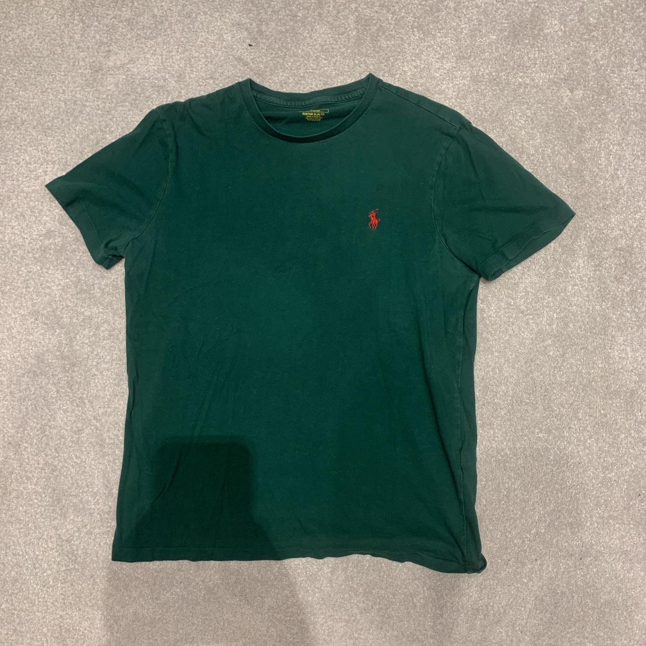 Green Ralph Lauren Slim Fit T-Shirt Size:... - Depop