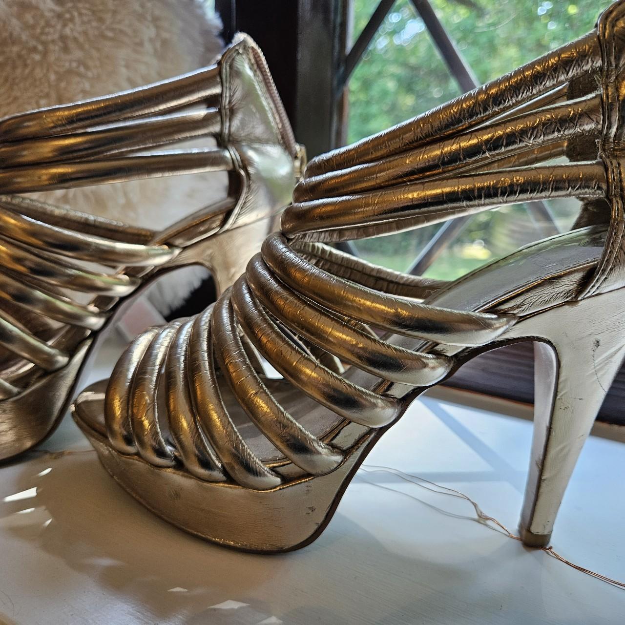 carvela pointed asymmetric strap heels