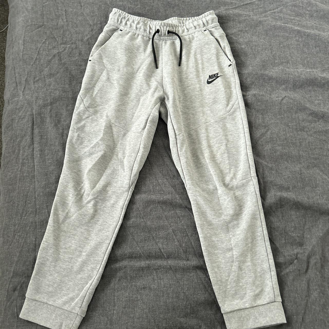 Junior large Nike tech fleece bottoms grey Only Depop