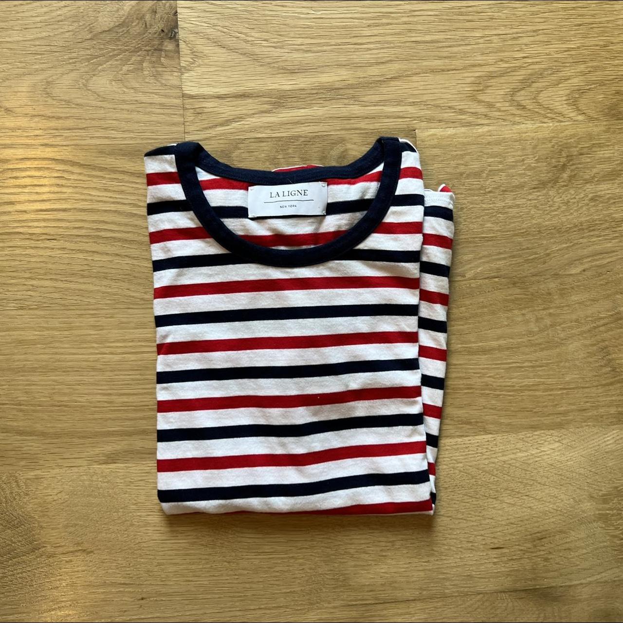 La Ligne red white and black or dark blue black t