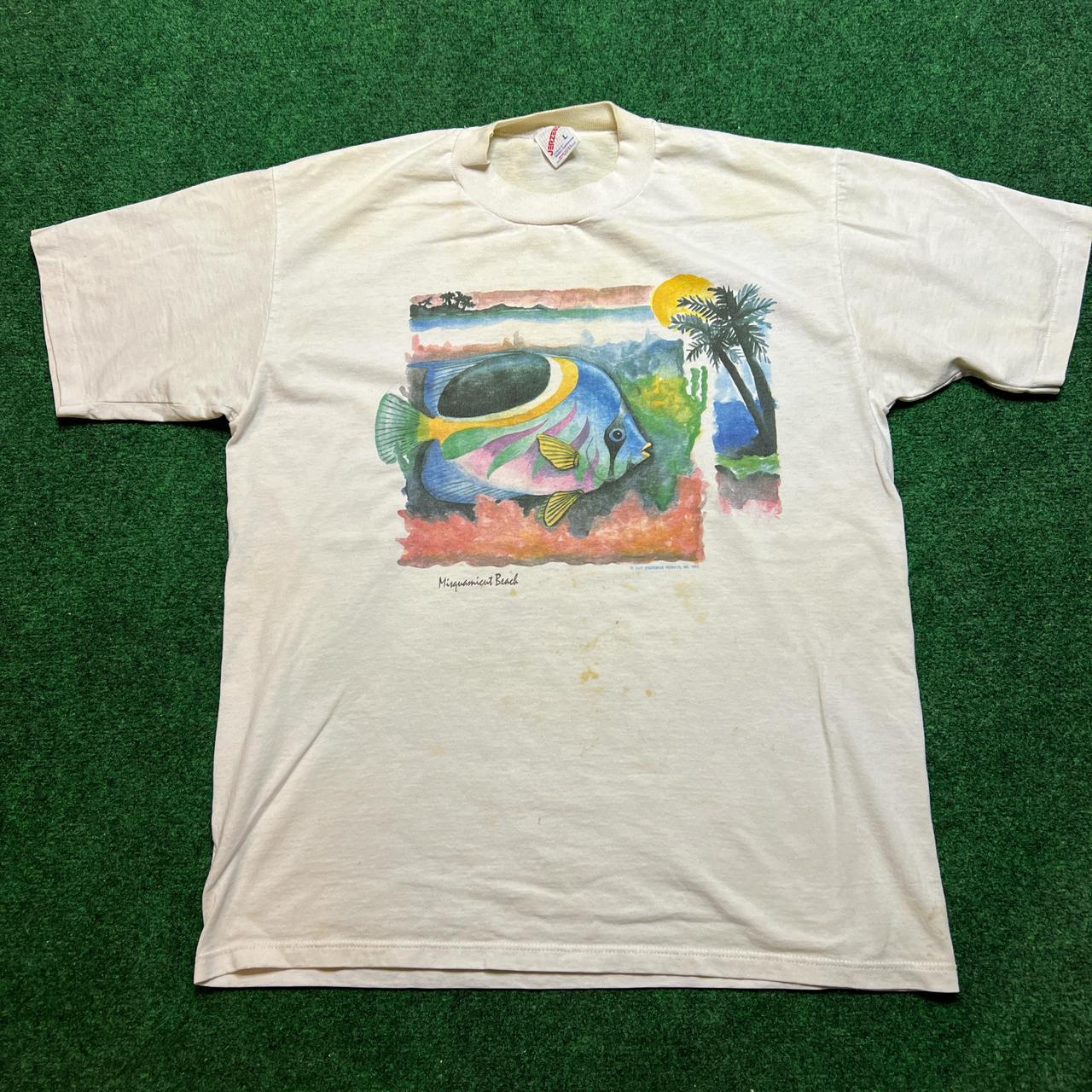 Vintage 1992 single stitch Aqua Fish Beach tee
