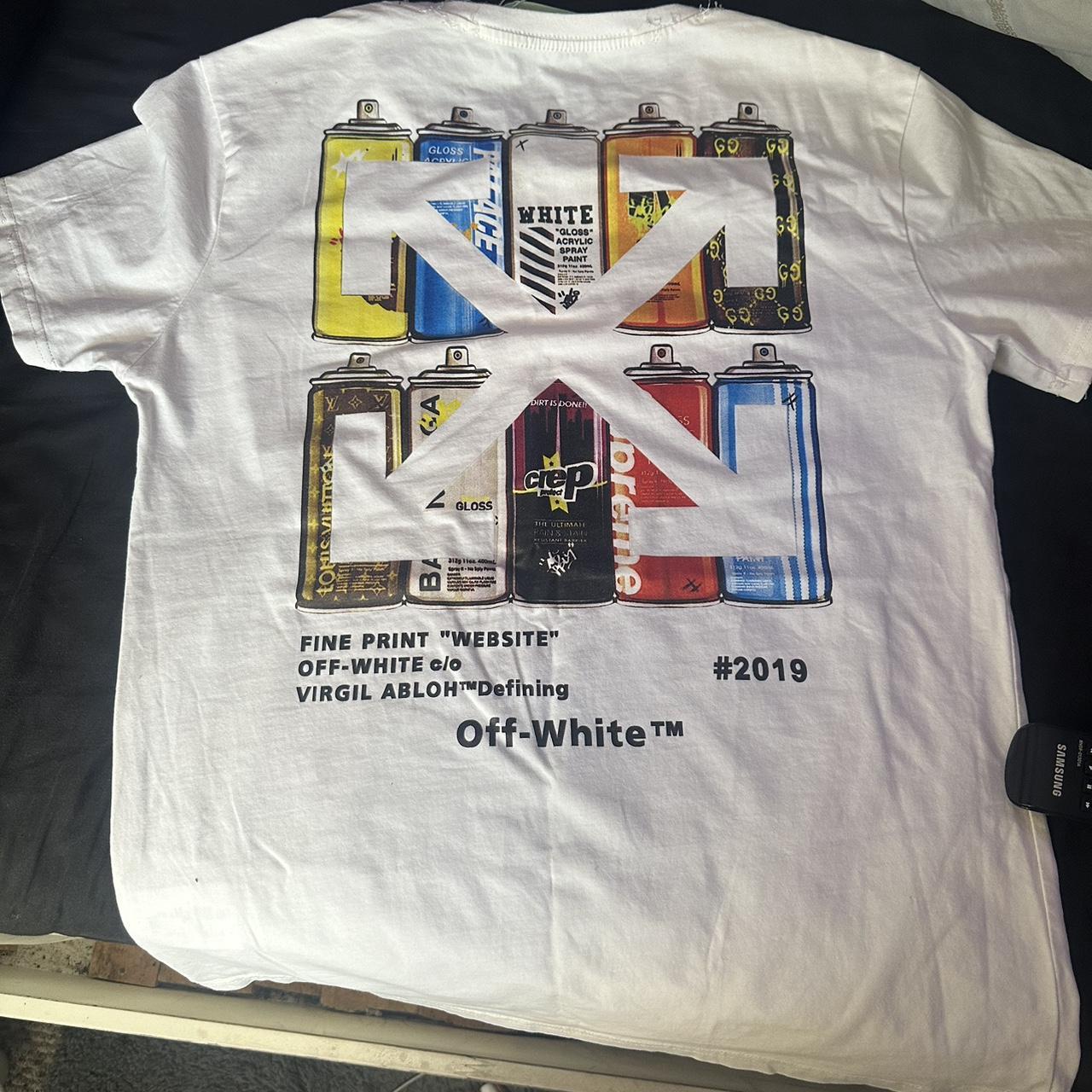 White 2019 OFF WHITE TEE UNISEX M Fits well - Depop