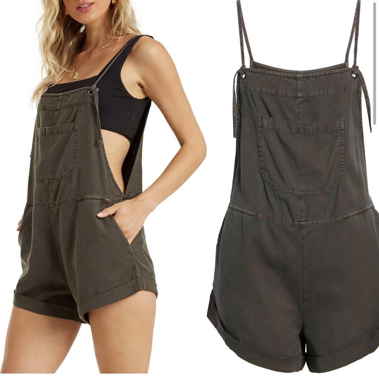 Billabong Women's Black Dungareesoveralls Depop