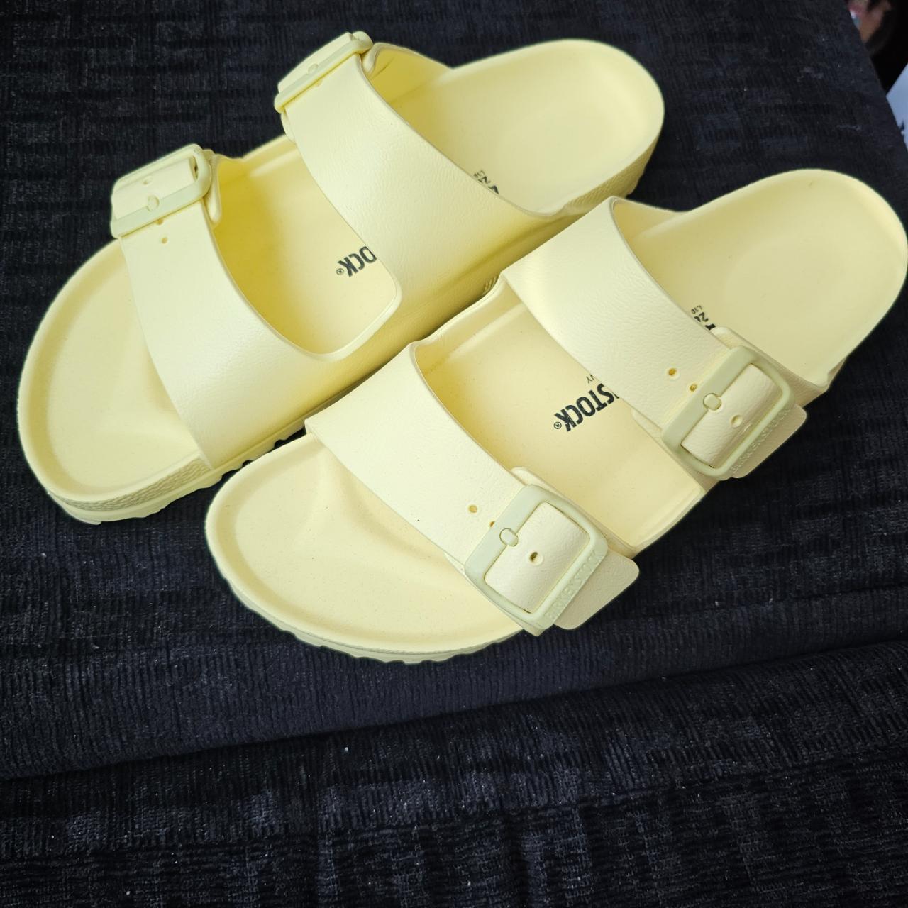 Birkenstock Women's Yellow Sandals | Depop