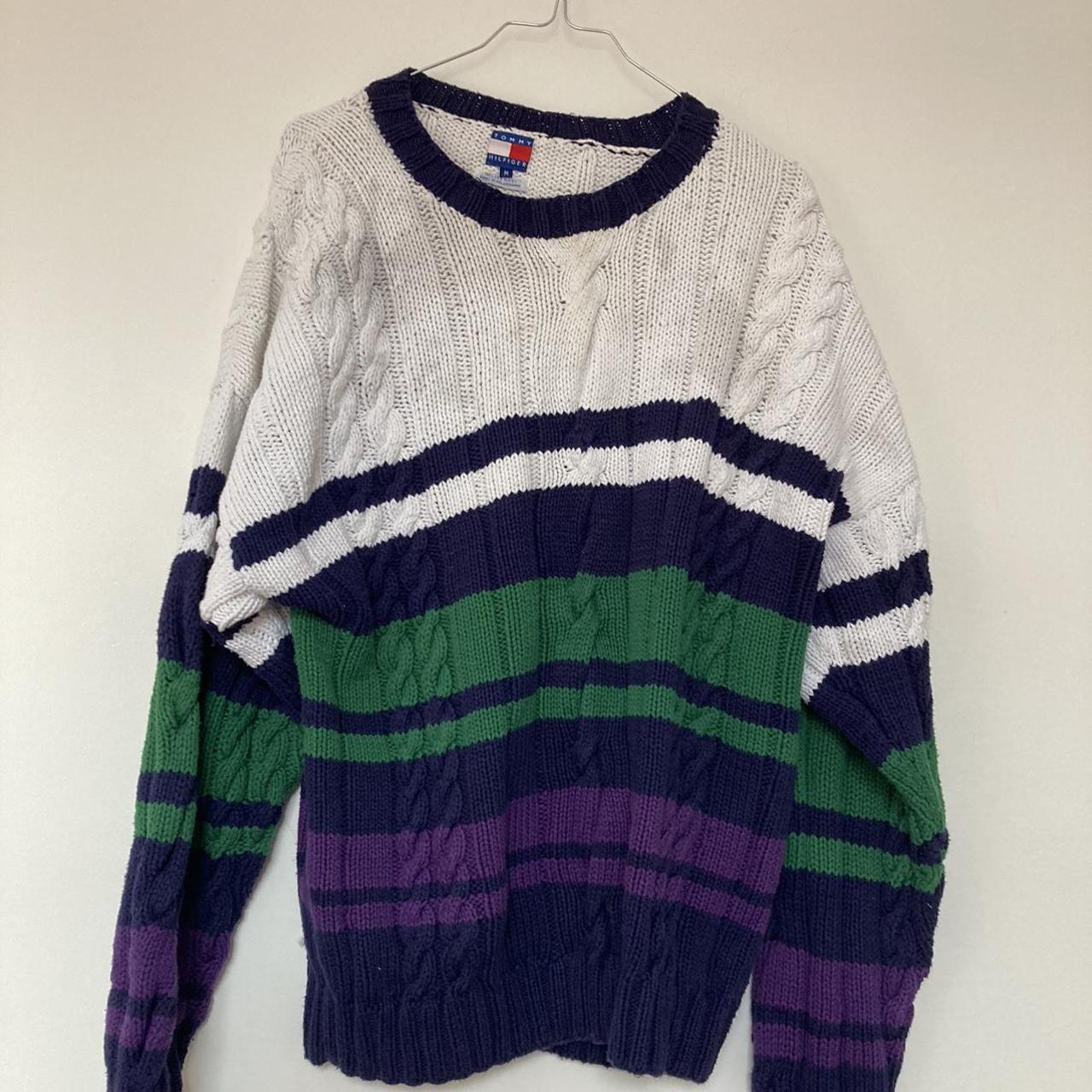 tommy-hilfiger-men-s-white-and-purple-jumper-depop