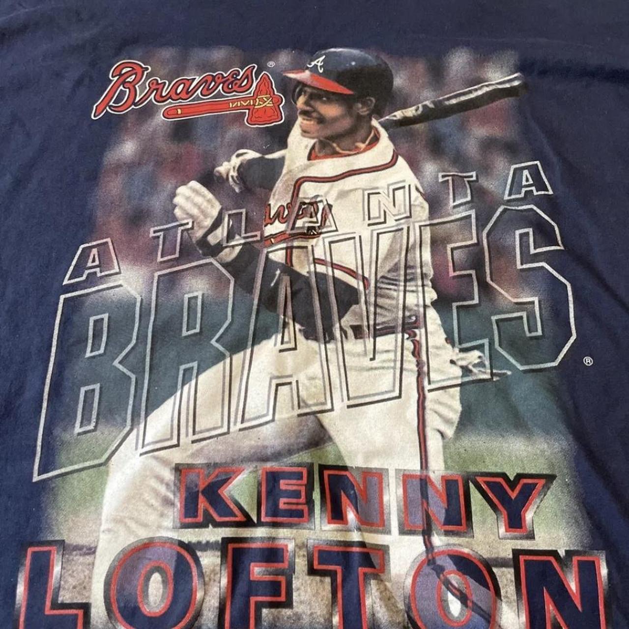 Vintage Blue Atlanta Braves Kenny Lofton MLB - Depop