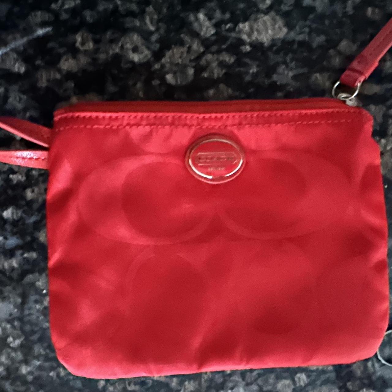 Coach red clutch pouch bag lightly used in good