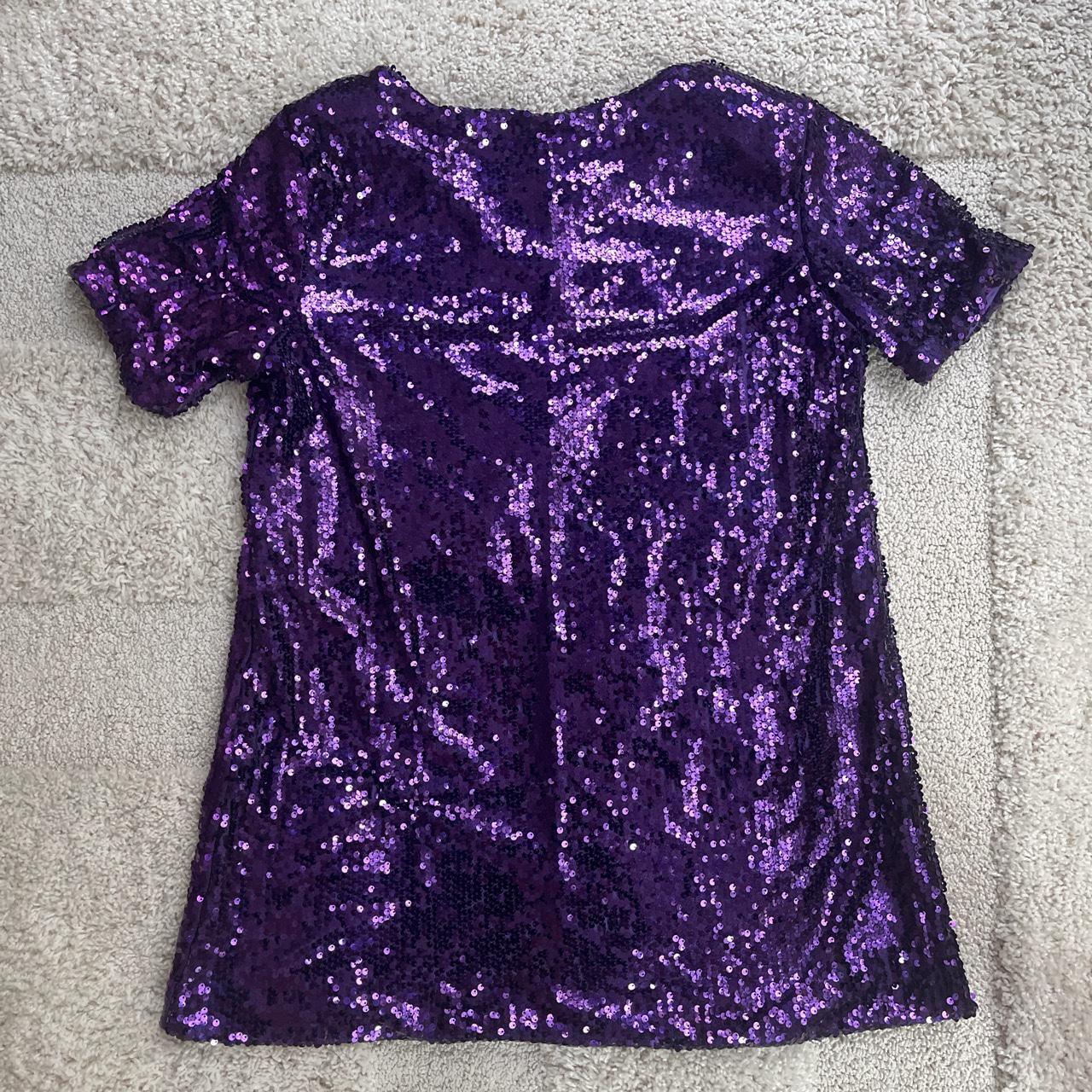 Mini purple sequin dress Worn once, short line of... - Depop