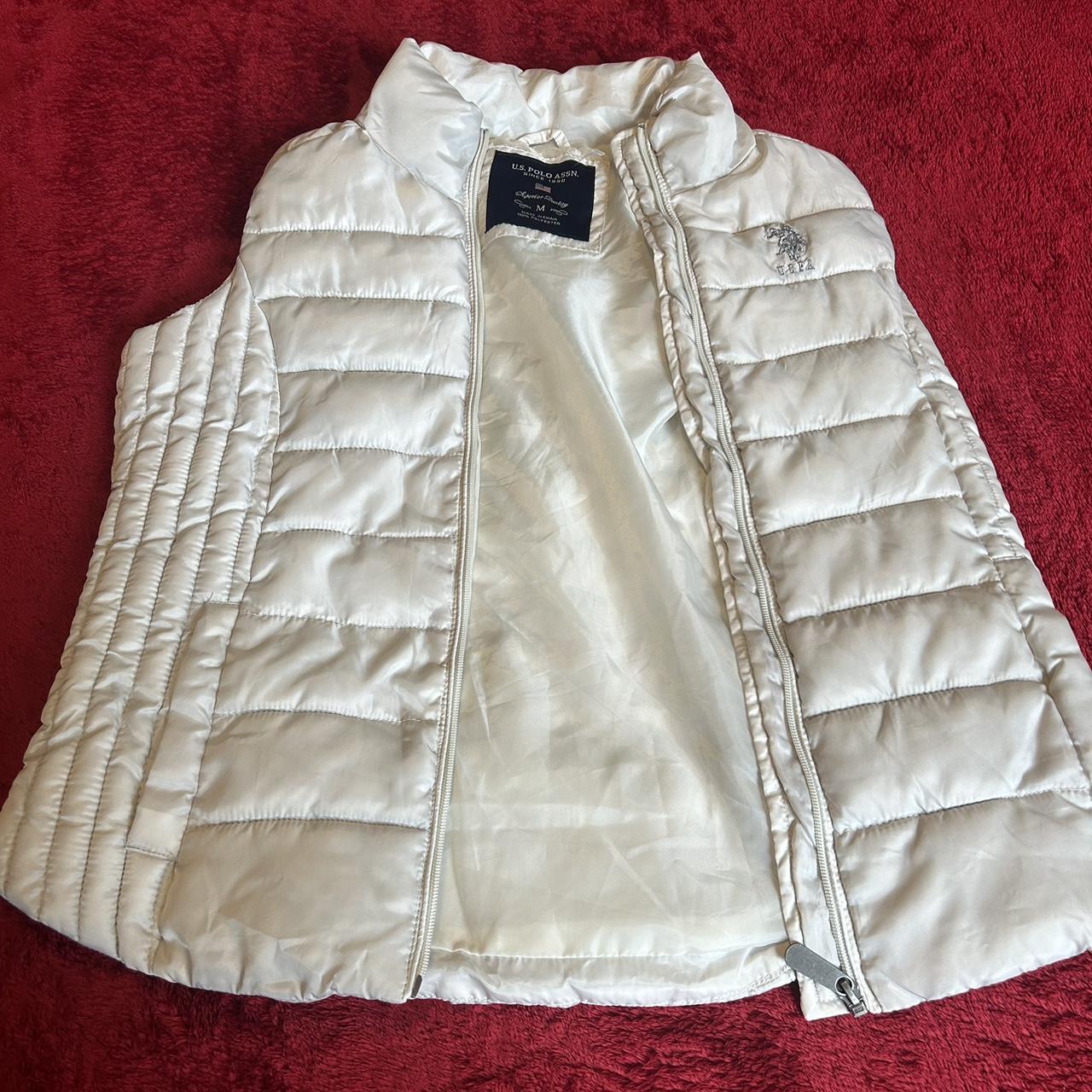 Vintage Medium White puffy polo vest Vintage puffy... - Depop