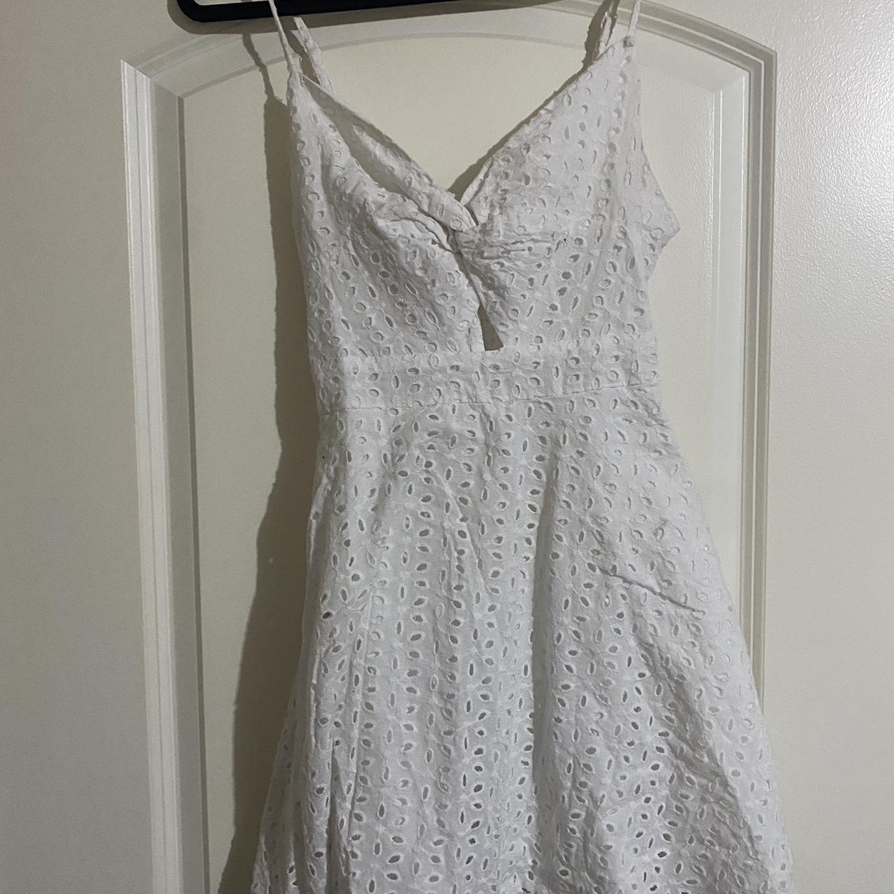 White, tie in the back dress. Keyhole in the front,... - Depop