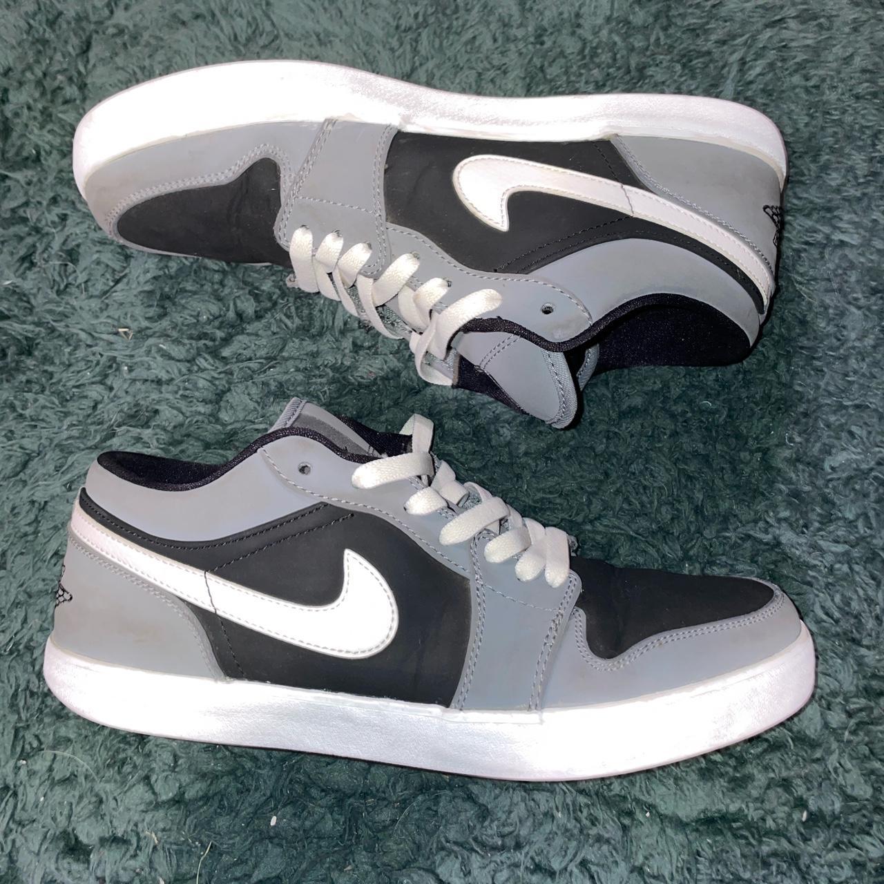 Mens Black and Grey Jordan 1 low size 9. Does not... Depop