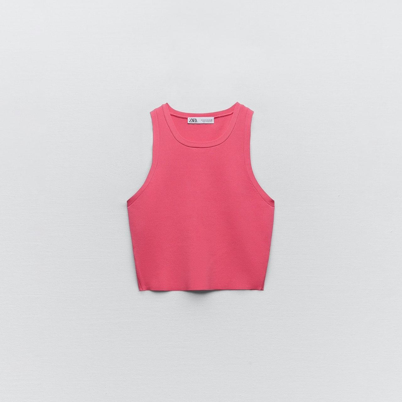 Zara Women's Pink Vest Depop