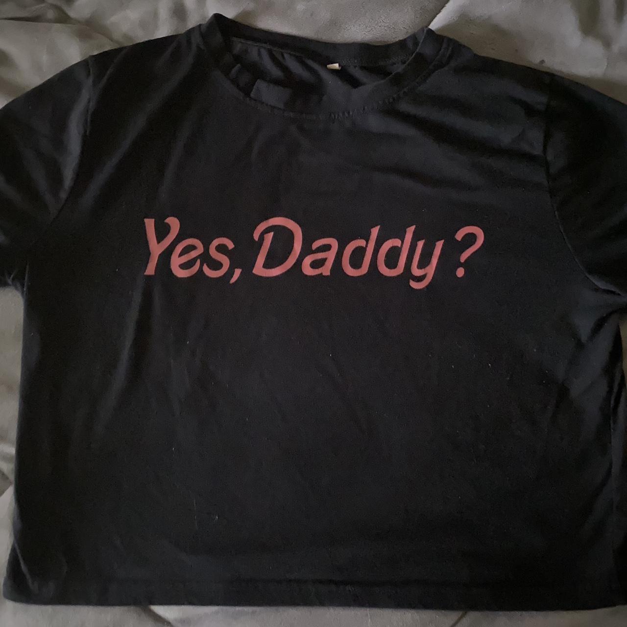 PLEASE PAY WITH PAYPAL‼️ Black Yes Daddy crop top.... - Depop