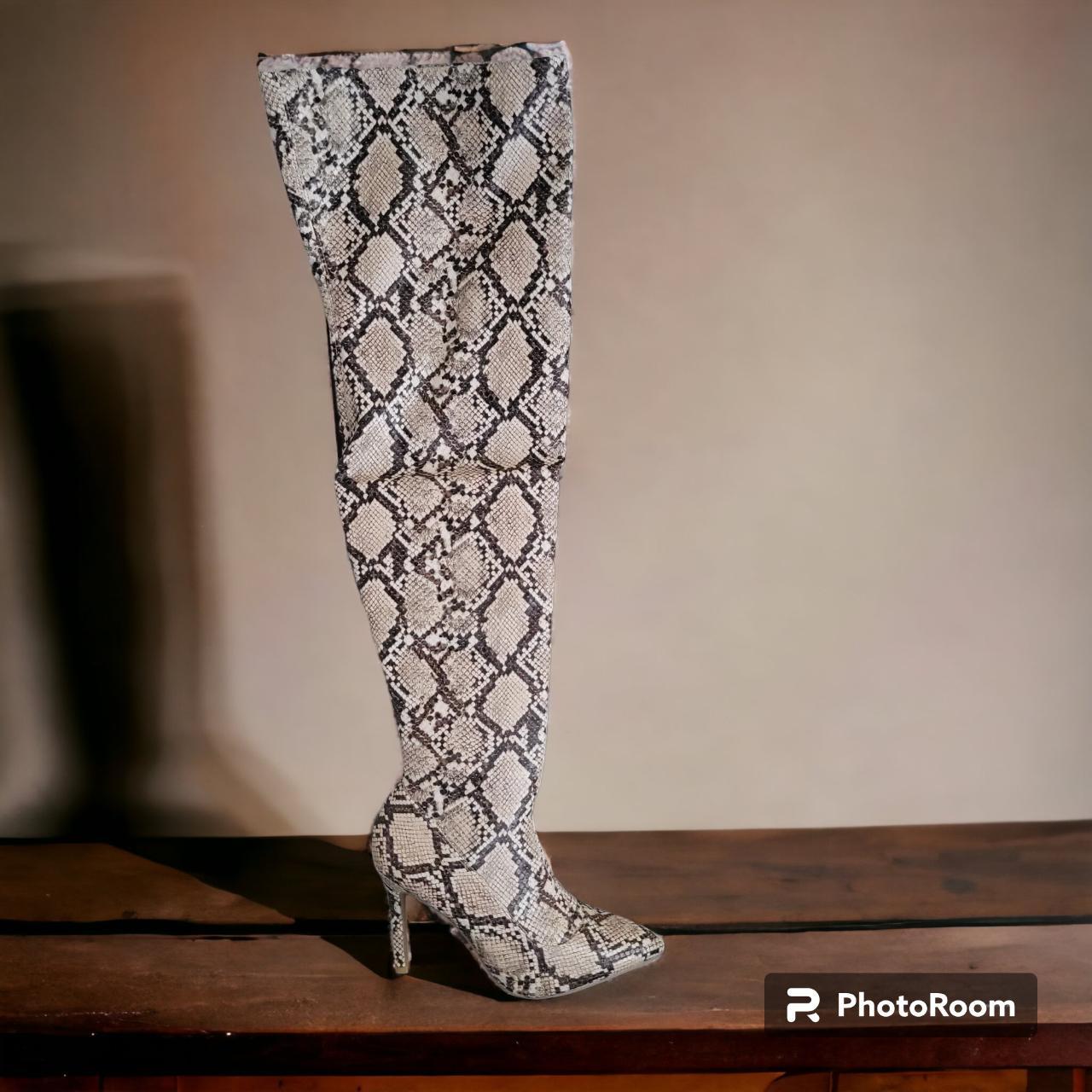 Faux snakeskin over the knee boots hotsell