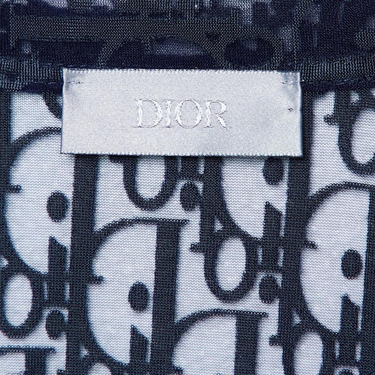 Dior Homme Navy sheer T-shirt from Dior. Decorated | Depop