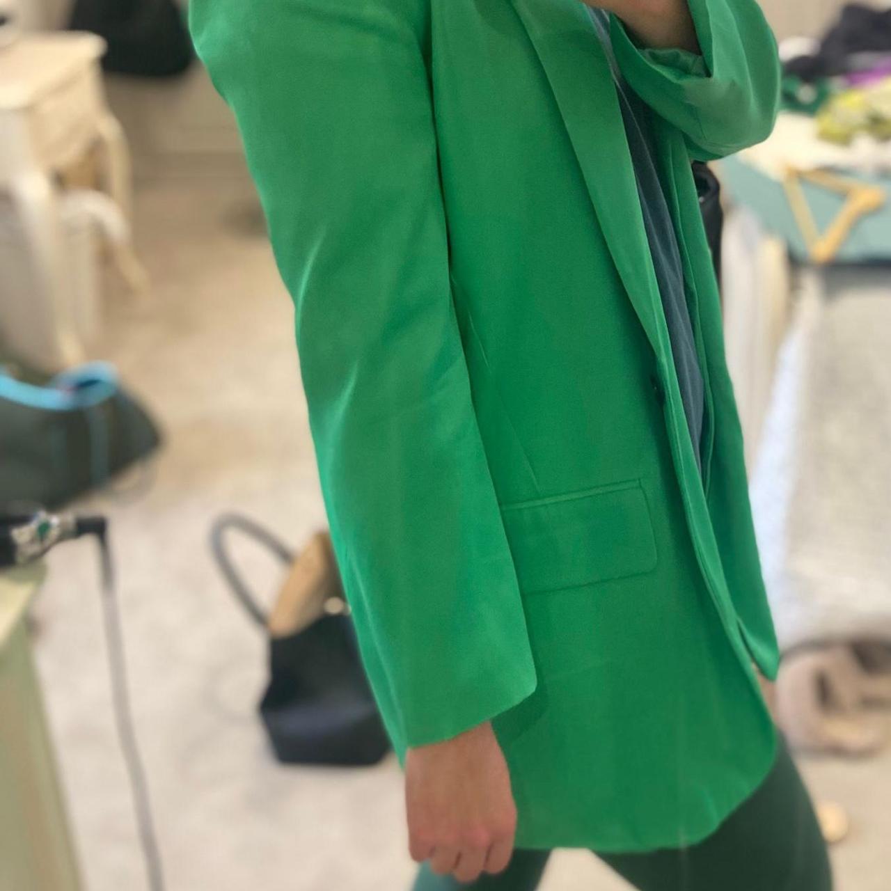 Zara Emerald Green Blazer Size S Small Water Mark Depop 