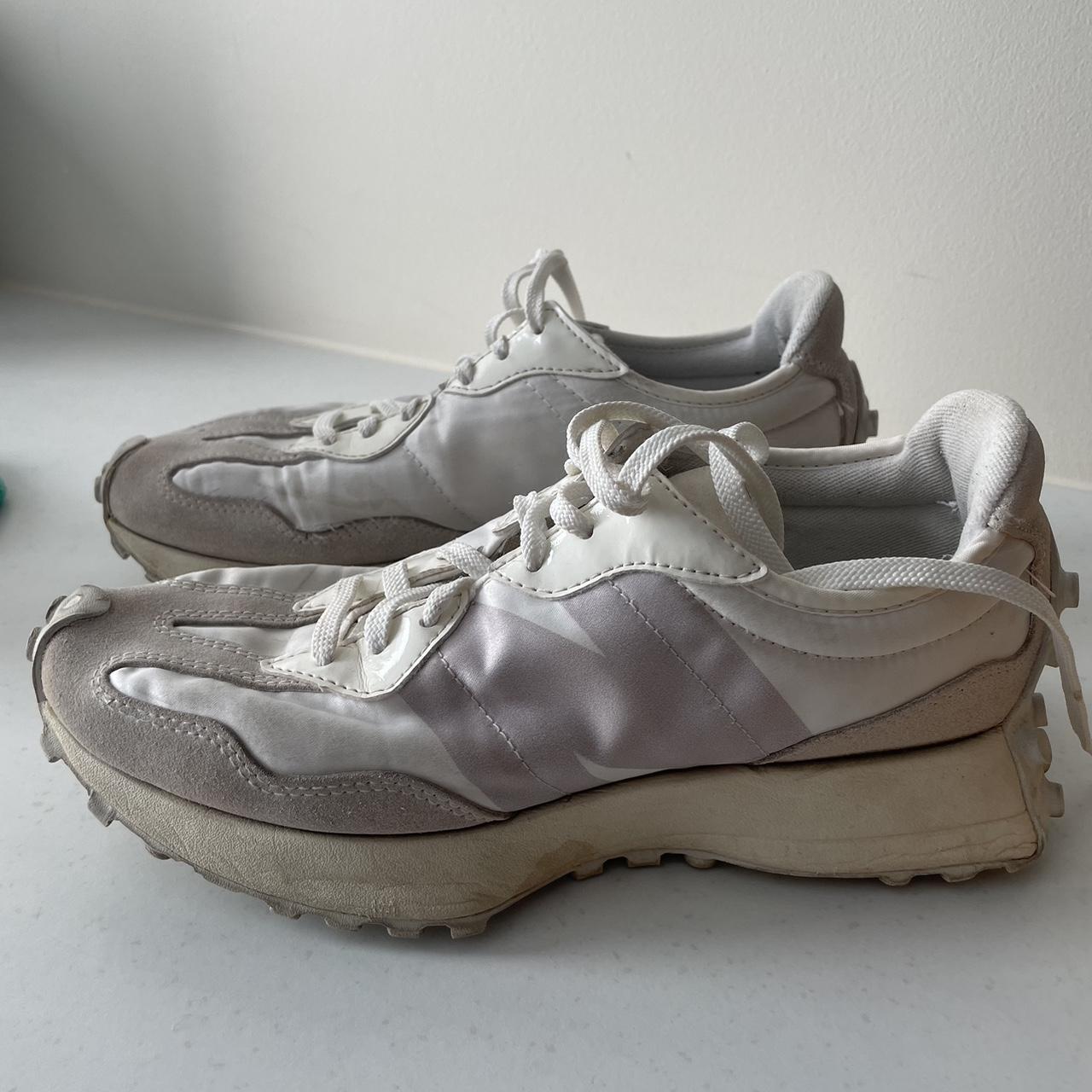 new balance gray and white sneakers