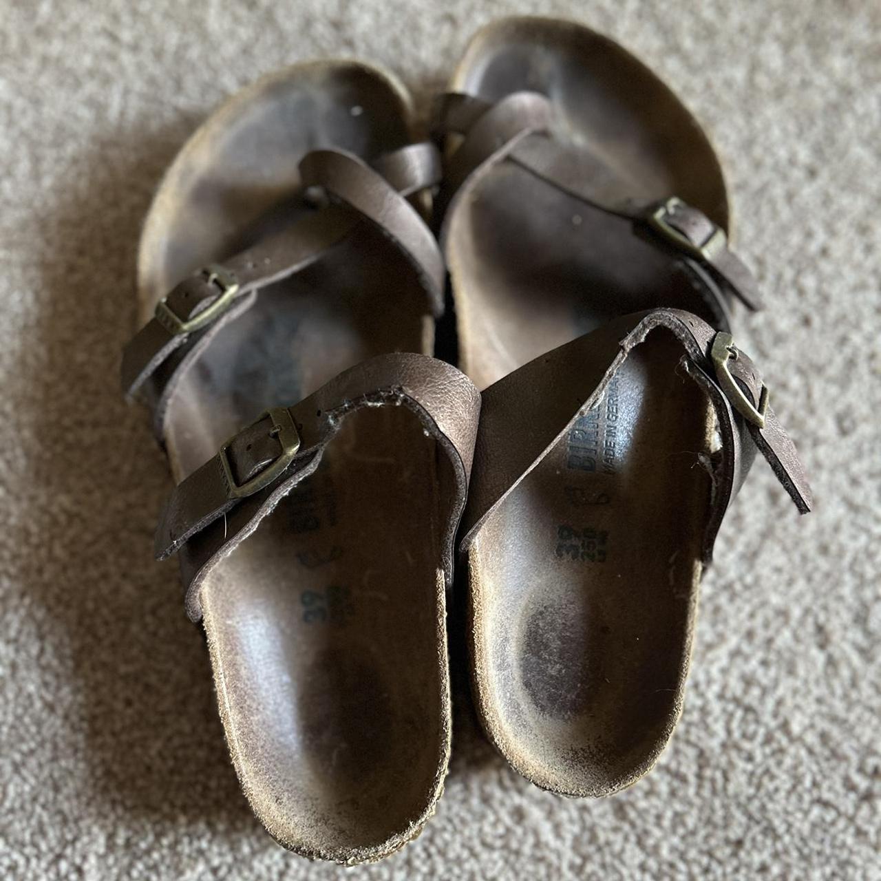 Bronze Strapped Birks - Size 8 - Depop