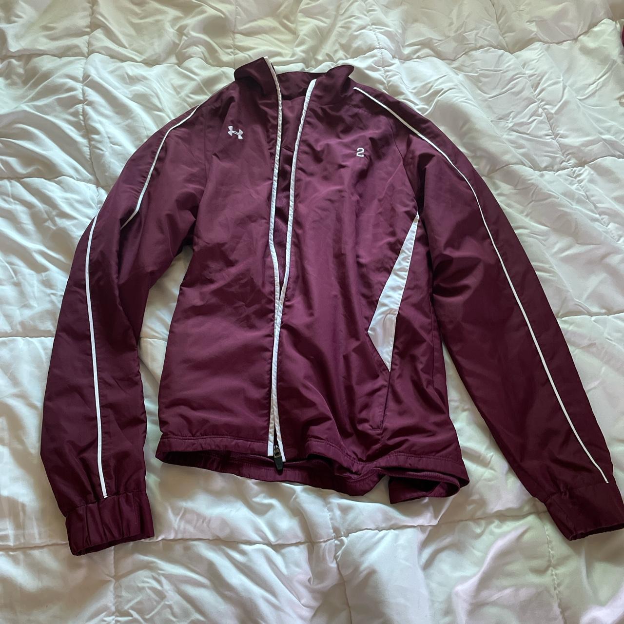 Burgundy and sales white windbreaker