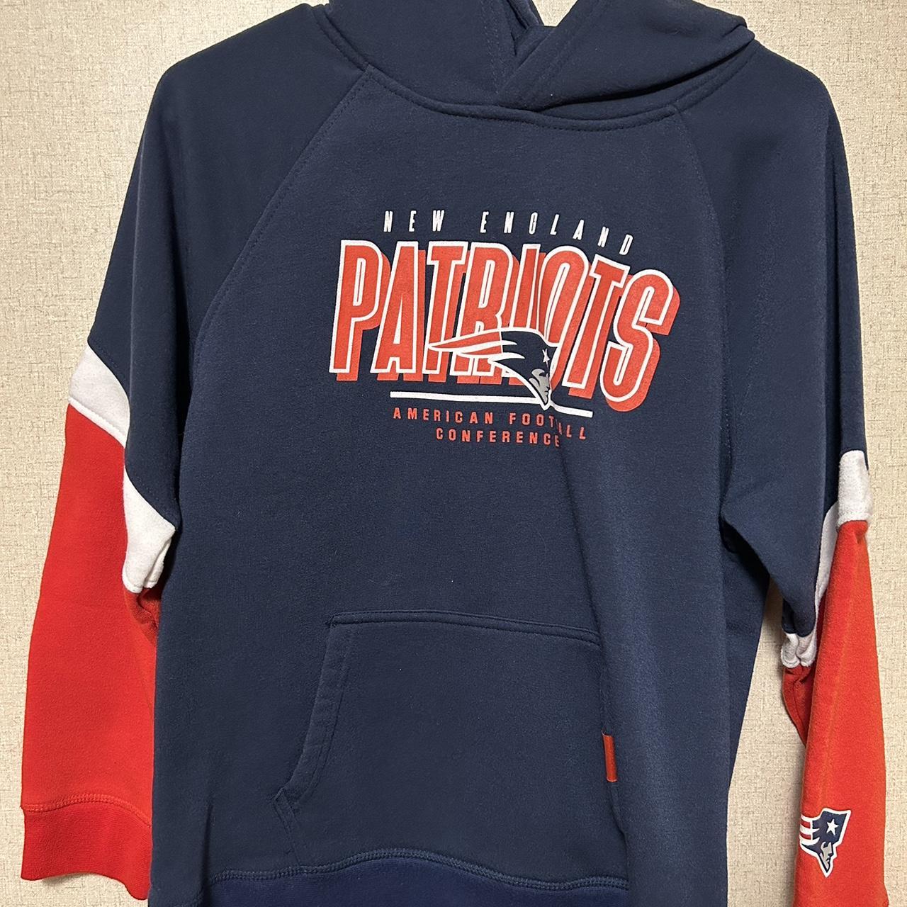 new england patriots fanatics nfl hoodie navy red - Depop