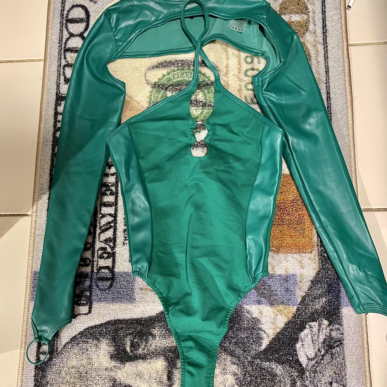 Green Bodysuit With Attachments Depop