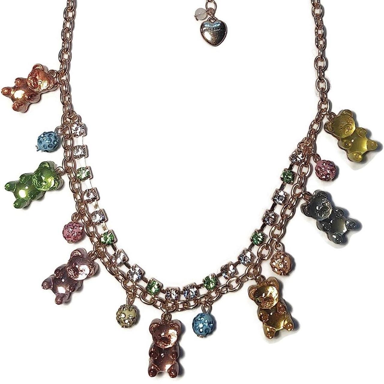 Betsey Johnson Pave Scuba Bear Pendant Long Necklace In Multi | ModeSens