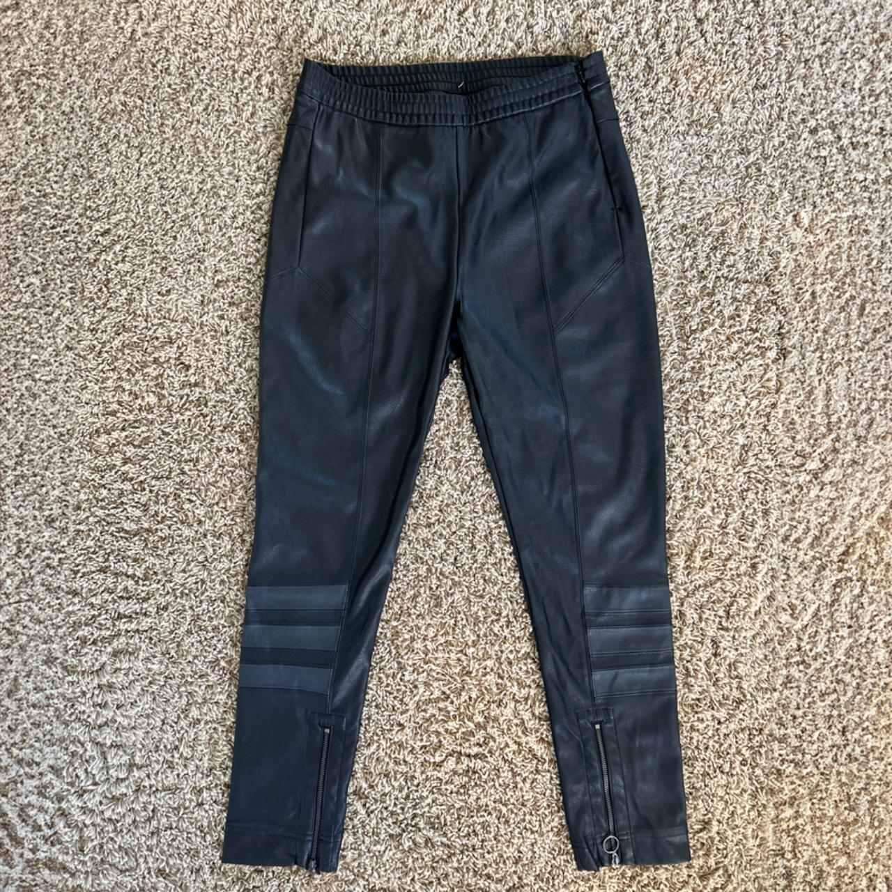 Adidas originals aa-42 faux 2025 leather pants in black