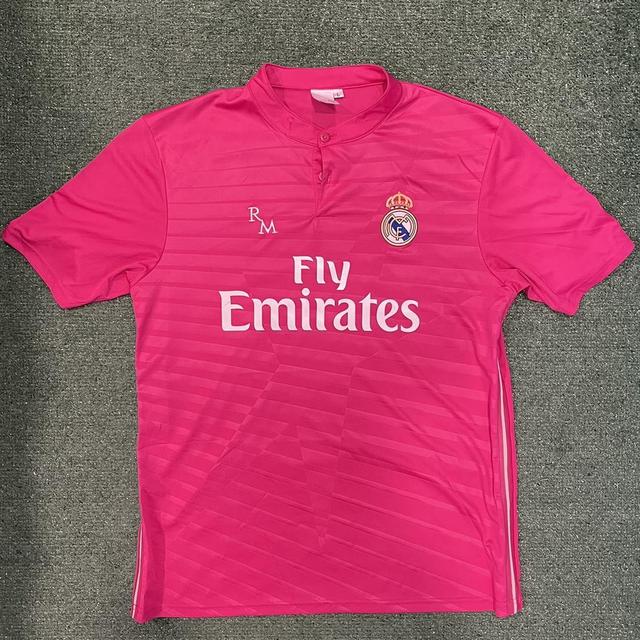 Pink Real Madrid soccer jersey - Depop