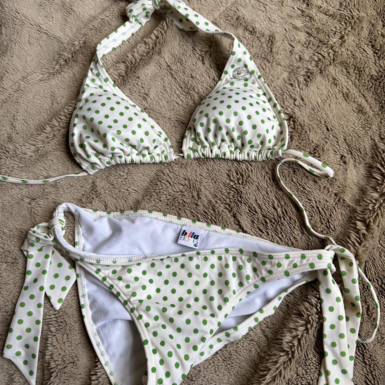 Y2k green polka dot bikini set Brand... - Depop