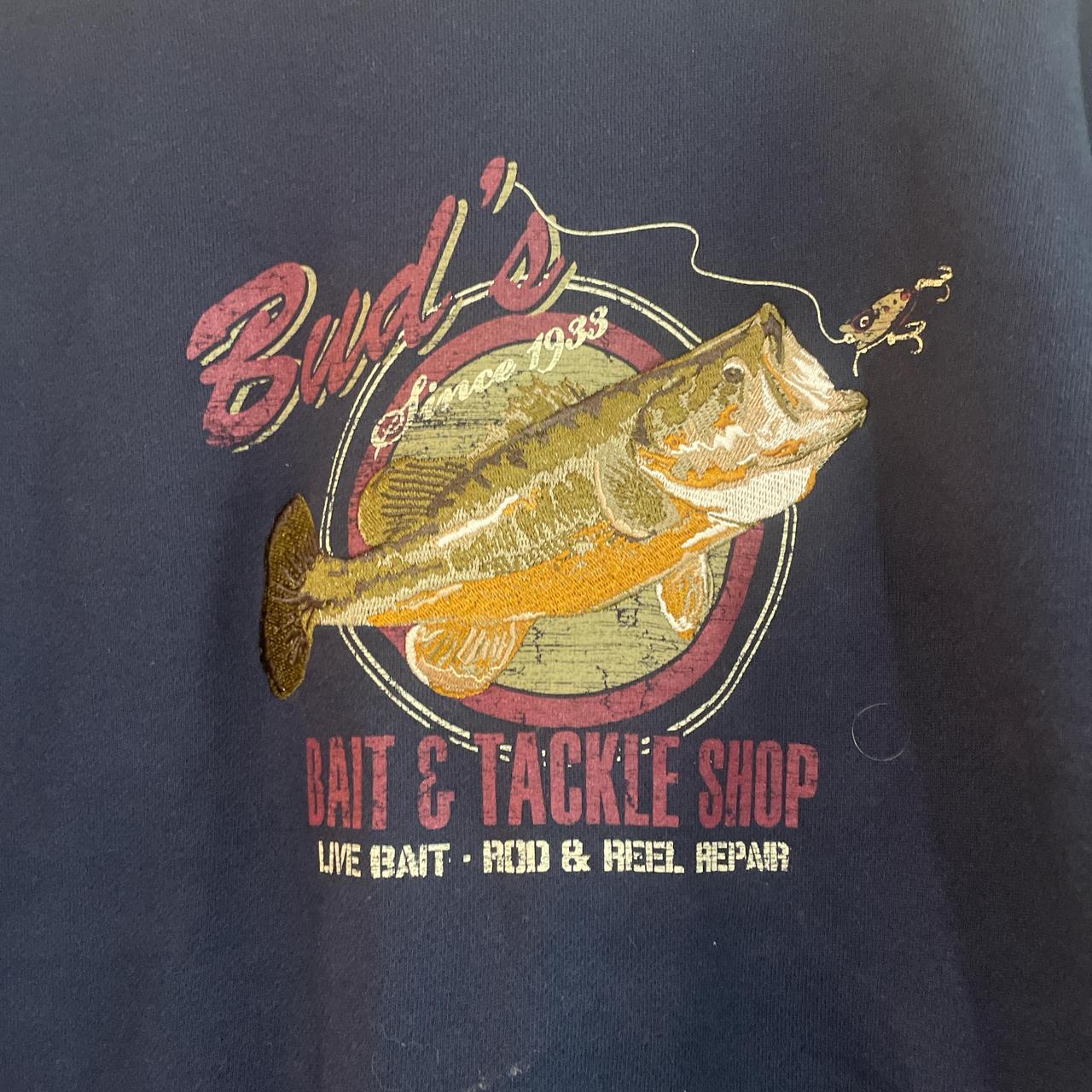 Vintage Bud’s bait and tackle shop crew neck... Depop