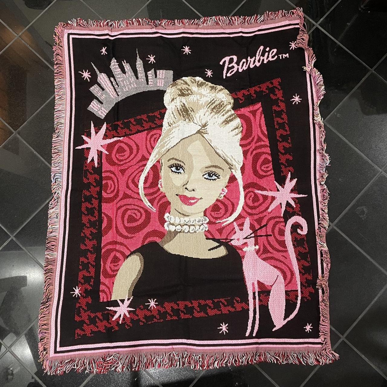 Vintage old school glam Barbie tapestry throw - Depop