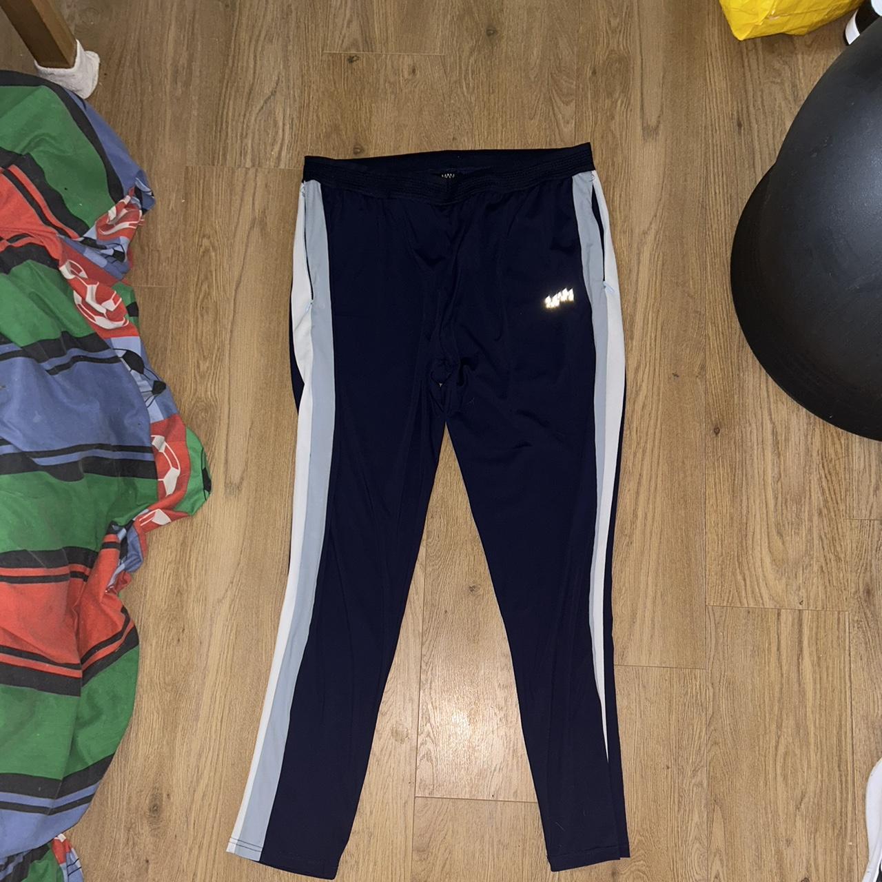 Boohoo Man ACTIVE men’s navy tracksuit bottoms.... Depop